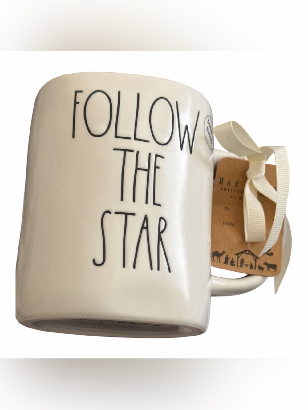 Rae Dunn 'Follow The Star' Cream Ceramic Mug - NWT